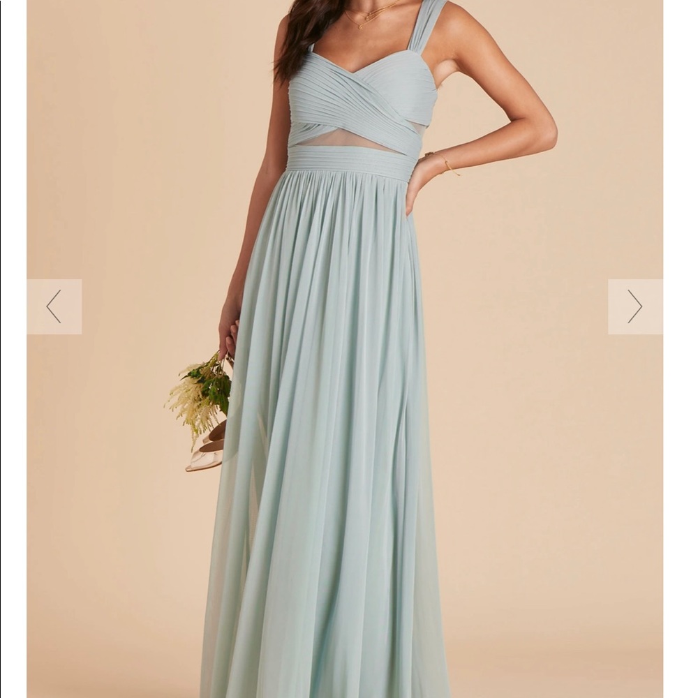 Birdy Grey sage bridesmaid dress.
